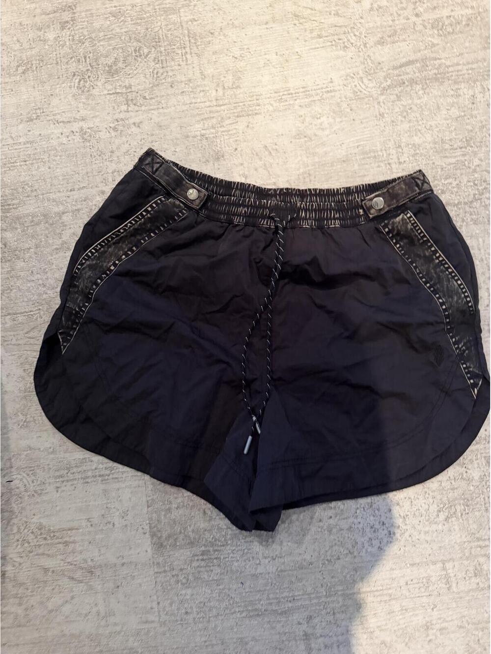 Free People FP movement black drawstring shorts casual beachy sz L